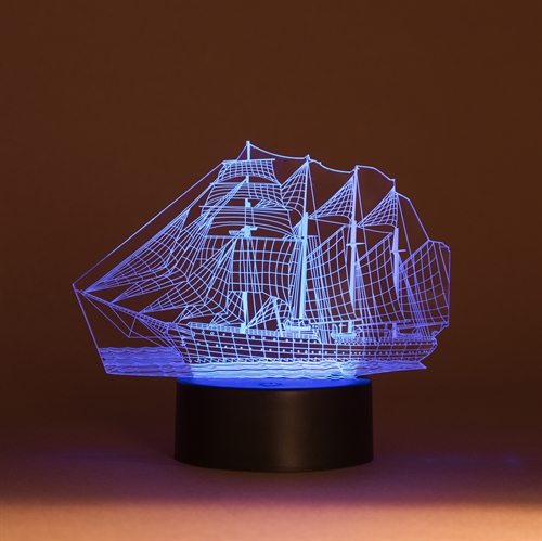 3D LED Acrylplade lampe Ship